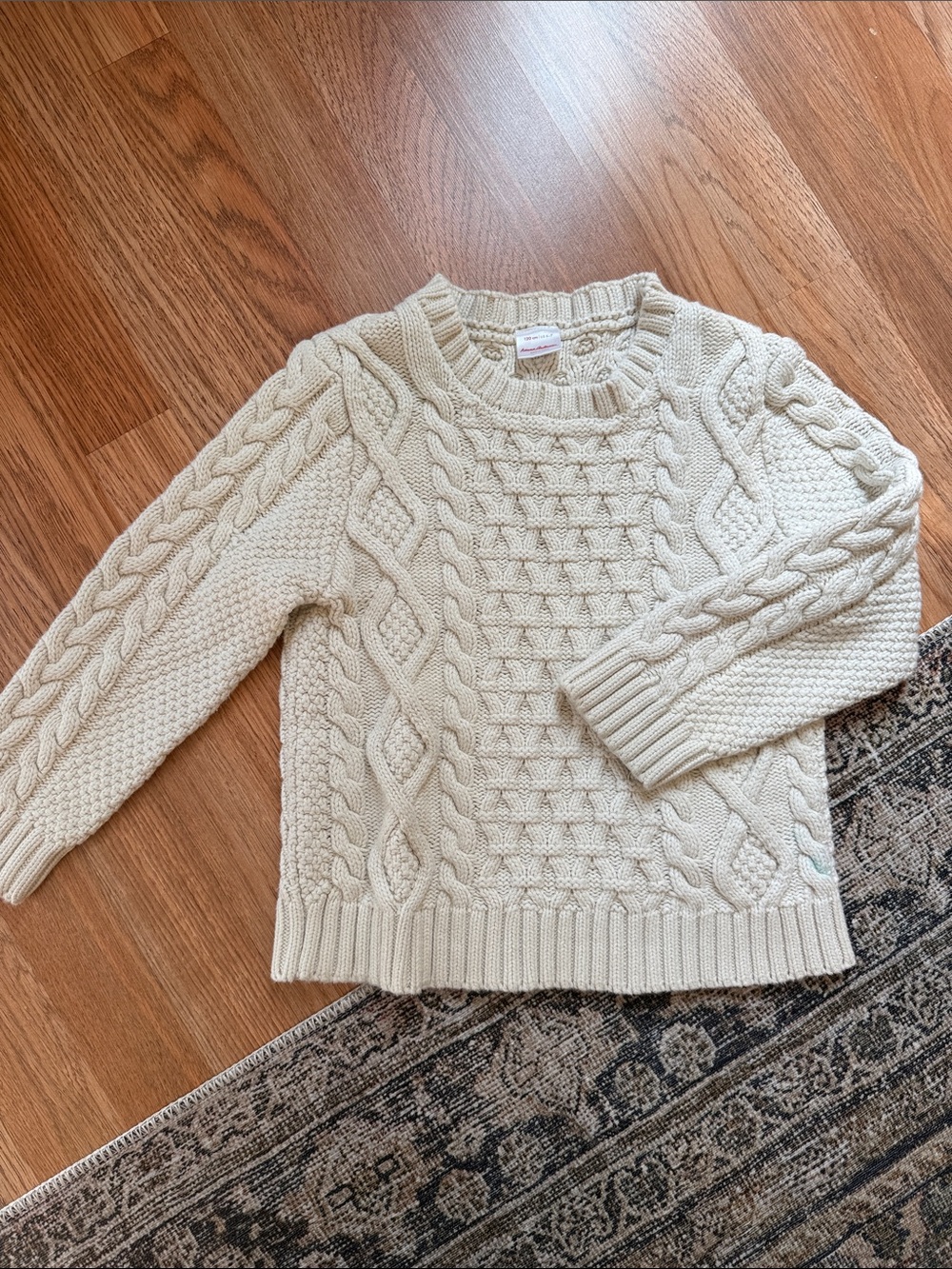 Hanna Andersson Cream Cable Knit Sweater